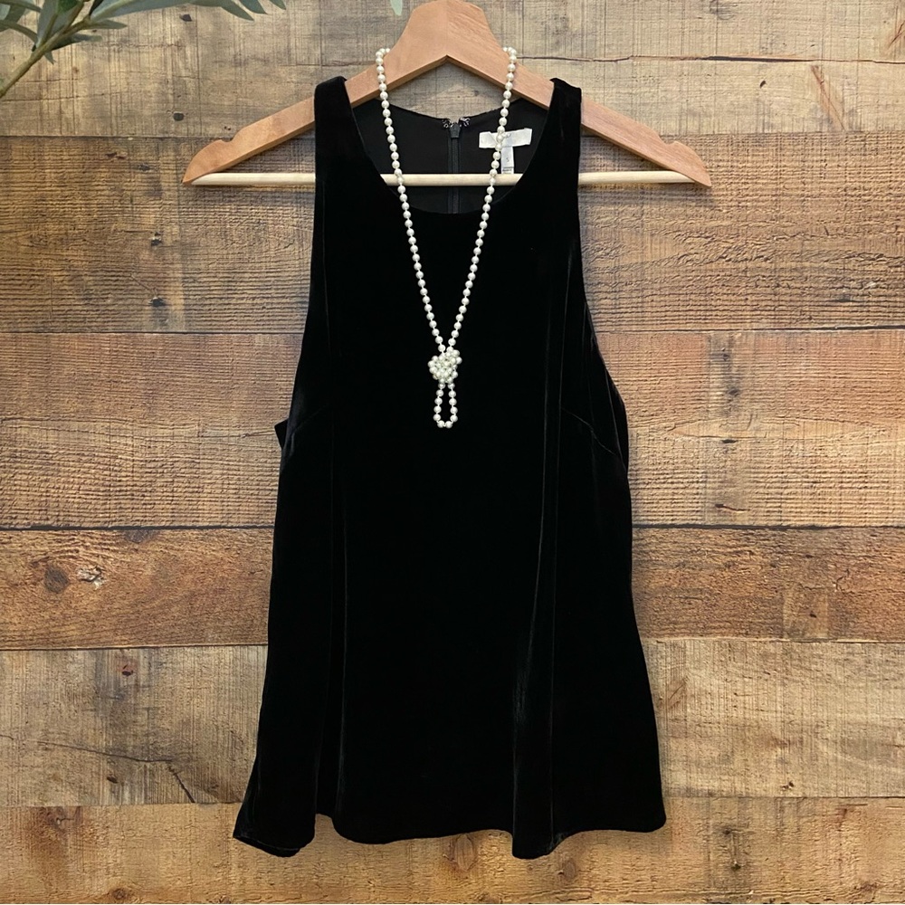 Velvet Tank Elegant Black Sleeveless Top 🖤Silk Blend by JOIE